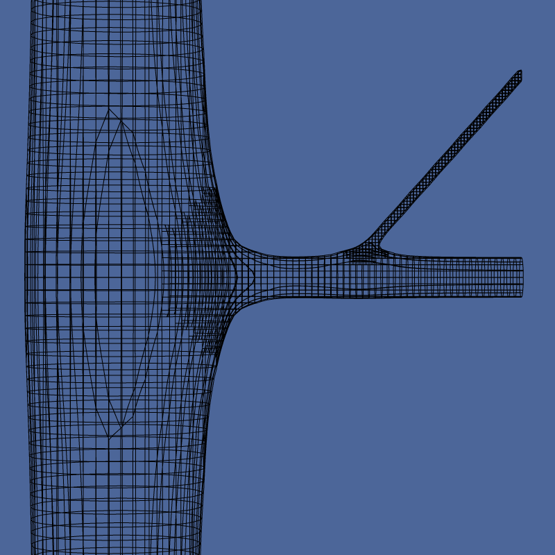 Cell refinement near the surface of the branches