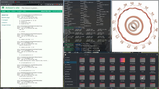 The various apps are tiled over the screen (click for enlargement